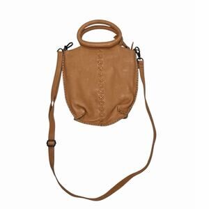 Latico Tan Leather Shoulder Bag Convertible Crossbody Hand-Stitched Boho